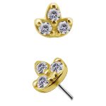 Mini Lotus Push-In Stud Earring, 18k Yellow Gold
