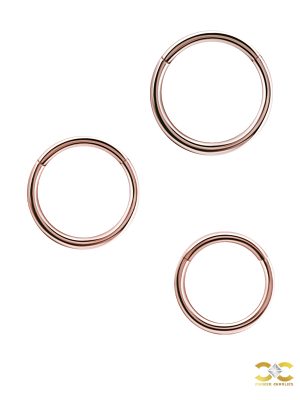 Gold Clicker Hoop, 18g, Medium, 18k Rose Gold
