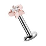 Mini Gem-Star Push-In Stud Earring, 18k Rose Gold
