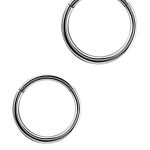 Gold Clicker Hoop, 16g, Conch Ring, 18k White Gold