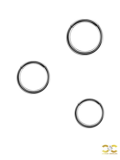 Gold Clicker Hoop, 18g, 18k White Gold
