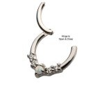 5-Stone Daith Clicker Earring, Steel, 8mm
