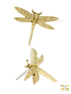 Anatometal Dragonfly Push-In Stud Earring, 18k Yellow Gold
