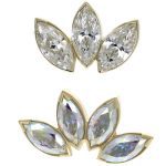 Anatometal Marquise Fan Threaded Stud Earring, 18k Gold