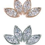 Anatometal Marquise Fan Threaded Stud Earring, 18k Gold