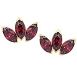 Anatometal Marquise Fan Threaded Stud Earring, 18k Gold