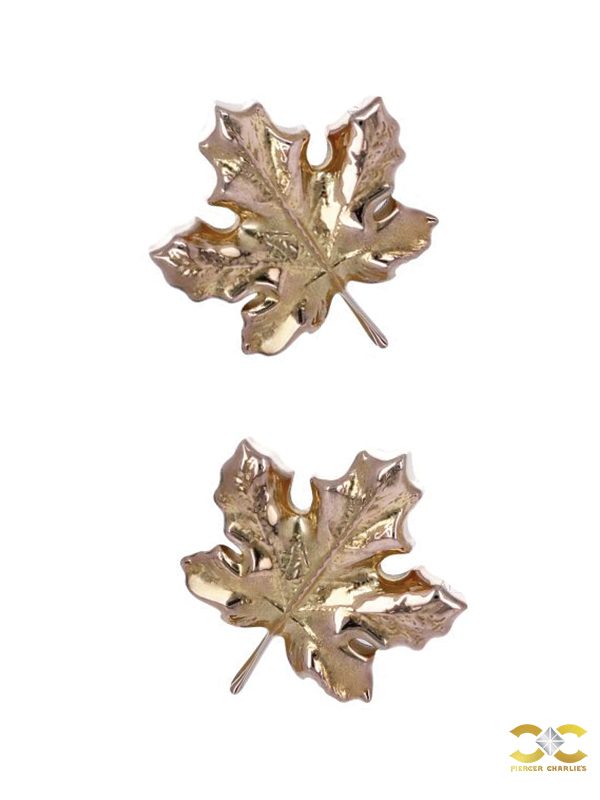 Anatometal Maple Leaf Threaded Stud Earring, 18k Rose Gold