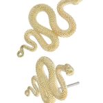Anatometal Snake Push-In Stud Earring, 18k Yellow Gold