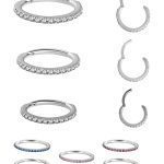 Pave Ring Eternity Clicker Earring, 16g, Small, Titanium