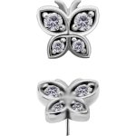 Sparkly Butterfly Push-In Stud Earring, CoCr NF