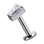 Tapered Baguette Gem Push-In Stud Earring, CoCr NF