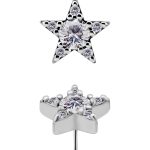 Pave Star Push-In Stud Earring, 6.5mm, CoCr NF