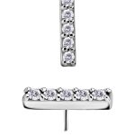 Pave Bar Push-In Stud Earring, 5-Gem, CoCr NF