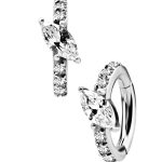 Marquise Pave Ring Eternity Belly Clicker, CoCr NF