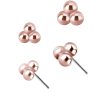 Tribead Push-in Stud Earring, 18k Rose Gold
