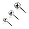 Ball Push-in Stud Earring, 18k White Gold