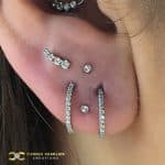 Titanium / Steel Sparkly Lobe Piercings