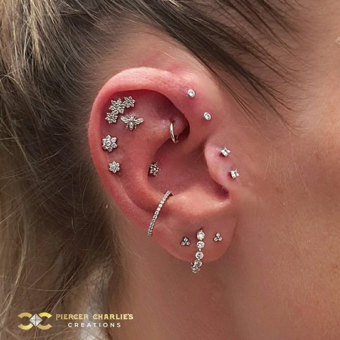 Buy 16g Forward Helix Earring, Tragus, Cartilage, Earring, AB Flat Stone,  Aurora Borealis, 16g 6mm, Triple Forward Helix, Cartilage Piercing Online  in India - Etsy