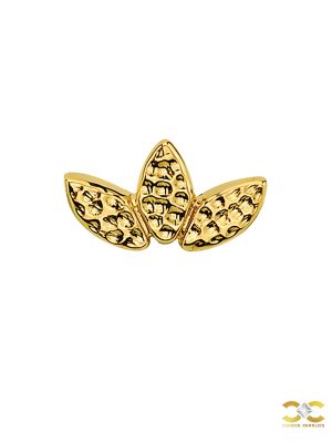 BVLA Hammered Firefly Threaded Stud Earring, 14k Yellow Gold