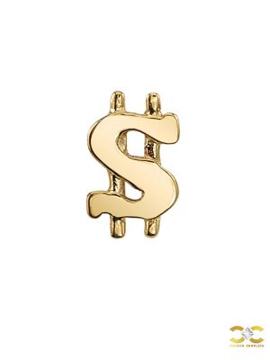 BVLA Dollar Push-In Threaded Stud Earring, 18k Yellow Gold