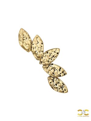 BVLA Hammered Serenity Threaded Stud Earring, 18k Yellow Gold
