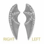 BVLA Bat Wing Double-Threaded Stud Earring, 14k Yellow Gold