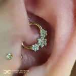 Flower Garland Cluster on a Daith Clicker