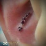 Red Swarovski Zirconia combination in this Double Conch