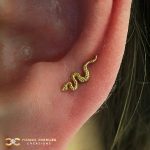 Yellow Gold BodyGems Snake on a High Lobe