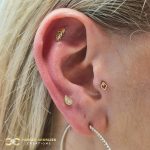Yellow Gold Helix, Tragus and High Lobe