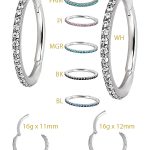 Pave Ring Eternity Clicker Earring, Conch Ring, 16ga, CoCr NF