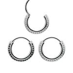 Pave Daith Clicker Earring, Triple Stacked, CoCr NF, 6mm to 10mm
