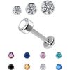 Bezel Set Swarovski Push-In Stud Earring