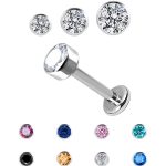 Bezel Set Swarovski Push-In Stud Earring