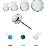 Created Opal Push-In Stud Earring, Titanium