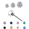 Bezel Set Swarovski Push-In Stud Earring