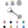 Bezel Set Swarovski Push-In Stud Earring