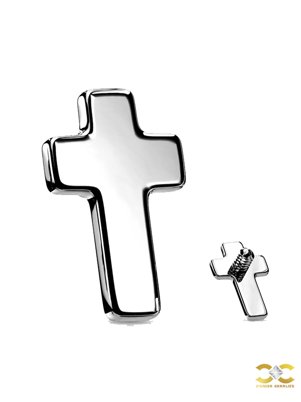 Cross Threaded Stud Earring, Titanium