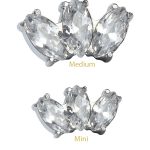 3-Marquise Fan Threaded Stud Earring, Titanium