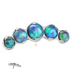 Prium Opal Cluster Push-In Stud Earring, Titanium