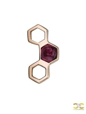 BVLA Honeycomb Threaded Stud Earring, 14k Rose Gold