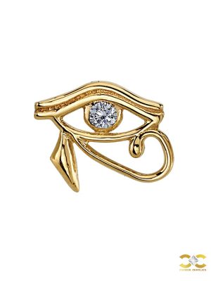 BVLA Diamond Eye of Horus Push-In Stud Earring, 14k Yellow Gold