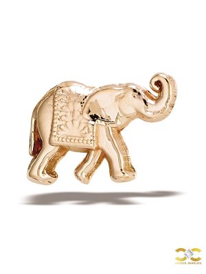 BodyGems Elephant Threaded Stud Earring, 14k Rose Gold