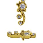 Elegance Threaded Stud Earring, 18k Yellow Gold