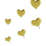 Love Heart Push-In Stud Earring, 18k Yellow Gold