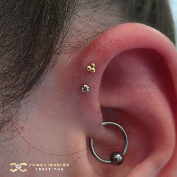 Double Forward Helix with Yellow Gold