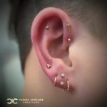 Dagger stud on a Double Forward Helix