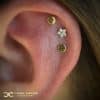 Triple Helix with Pave Star and two delicate Flat Discs