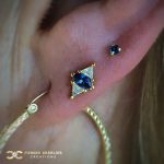 Beautiful Royal Blue Topaz with Triangle Accents