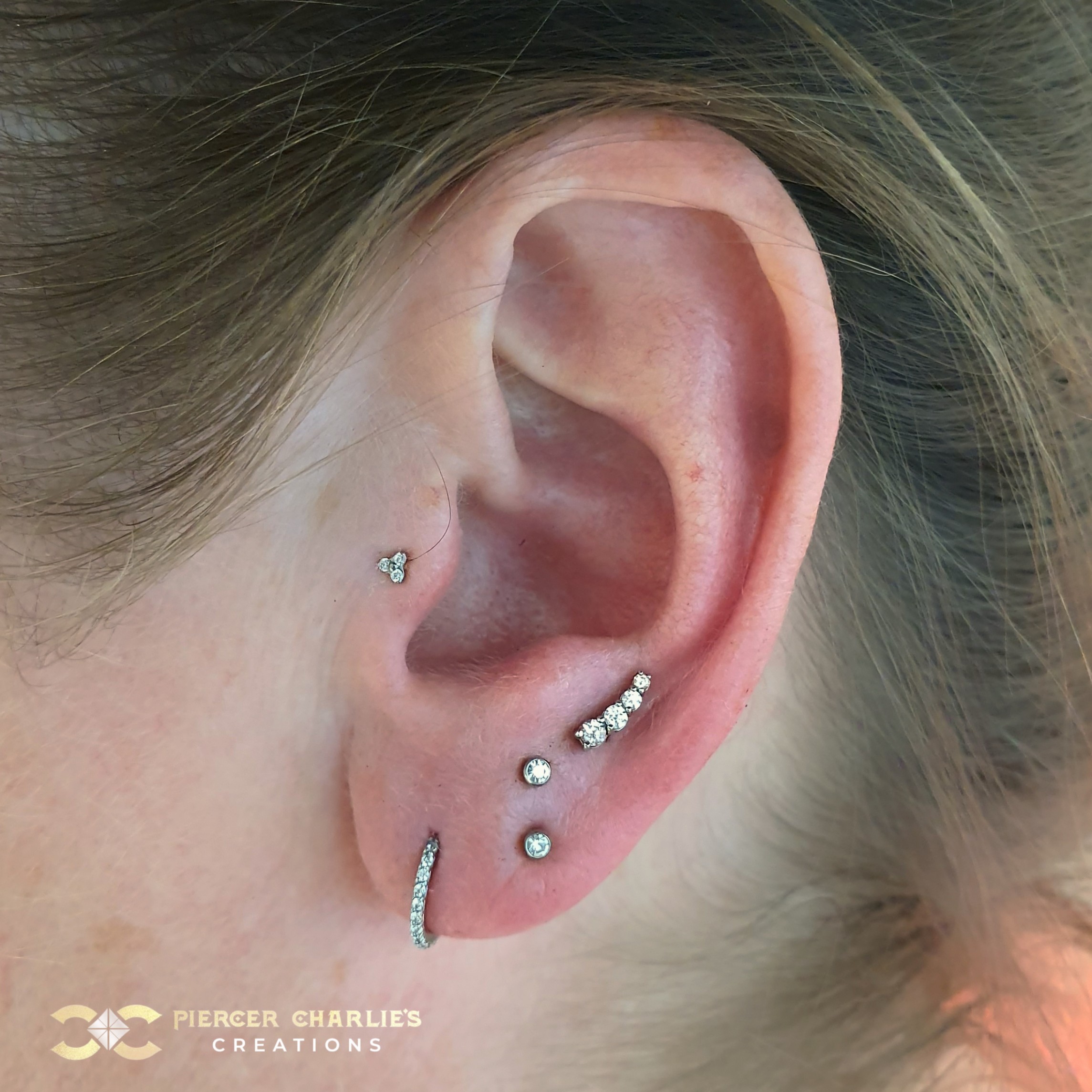 Lobe Piercing | Piercing Ideas - Piercer Charlie's Creations